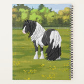 Black Pinto Piebald Gypsy Vanner Draft Horse Planner (Achterkant)