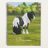 Black Pinto Piebald Gypsy Vanner Draft Horse Planner (Voorkant)