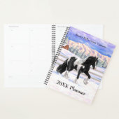 Black Pinto Piebald Gypsy Vanner Draft Horse Planner (Display)