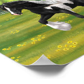 Black Pinto Piebald Gypsy Vanner Draft Horse Poster (Hoek)