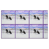 Black Pinto Piebald Gypsy Vanner Draft Horse Stof (Fat Quarter)