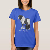 Black Pinto Piebald Gypsy Vanner Draft Horse T-shirt (Voorkant)