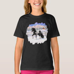 Black Pinto Piebald Gypsy Vanner Draft Horse T-shirt