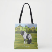 Black Pinto Piebald Gypsy Vanner Draft Horse Tote Bag (Voorkant)