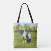 Black Pinto Piebald Gypsy Vanner Draft Horse Tote Bag (Achterkant)