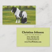 Black Pinto Piebald Gypsy Vanner Draft Horse Visitekaartje (Voorkant / Achterkant)