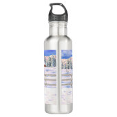 Black Pinto Piebald Gypsy Vanner Draft Horse Waterfles (Achterkant)