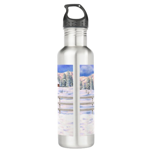 Black Pinto Piebald Gypsy Vanner Draft Horse Waterfles (Achterkant)