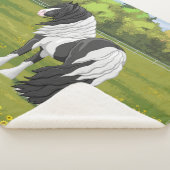 Black Pinto Piebald Gypsy Vanner Draft Paard Sherp Sherpa Deken (3/4)