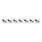 Black Pinto Shetland Pony Illustratie Cartoon Satijnen Lint (Voorkant)