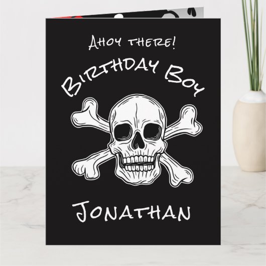 Black Pirate Crossbones-Kaart Kaart (Voorkant)