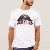 Black Pirate Pet met rode tekst 'Argh My Lads!' T-shirt (Voorkant)