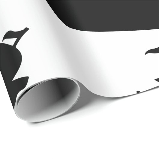 Black Pirate Ship Silhouette Cadeaupapier (Rol Hoek)