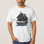 BLACK PIRATE SHIP T-SHIRT (Voorkant)
