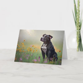 Black Pitbull Birthday Kaart