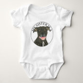 Black Pitbull Dog Big Sister Romper (Voorkant)