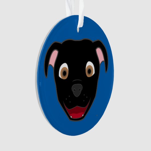 Black Pitbull Face Ornament (voorkant)