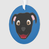 Black Pitbull Face Ornament (voorkant)