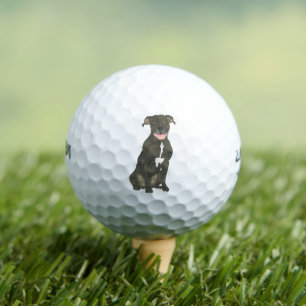 Black Pitbull Staffy Dog Golfballen