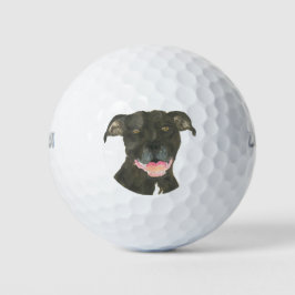 Black Pitbull Staffy Dog Golfballen