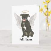 Black Pitbull Staffy Sympathie Memorial Kaart (Gele Bloem)