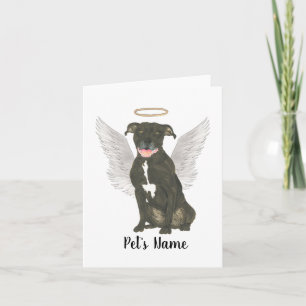 Black Pitbull Staffy Sympathie Memorial Kaart