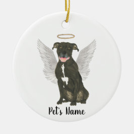 Black Pitbull Staffy Sympathie Memorial Keramisch Ornament