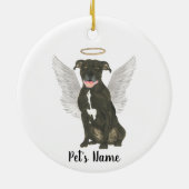 Black Pitbull Staffy Sympathie Memorial Keramisch Ornament (Achterkant)