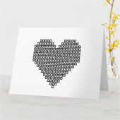 Black pixel heart kaart (Gele Bloem)