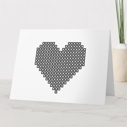 Black pixel heart kaart (Voorkant)