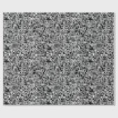 Black Pixel Mosaic Gift Wrap Cadeaupapier (Vlak)