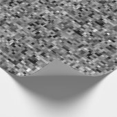 Black Pixel Mosaic Gift Wrap Cadeaupapier (Hoek)
