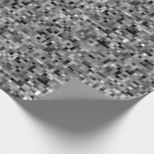 Black Pixel Mosaic Gift Wrap Cadeaupapier (Hoek)
