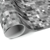 Black Pixel Mosaic Gift Wrap Cadeaupapier (Rol Hoek)