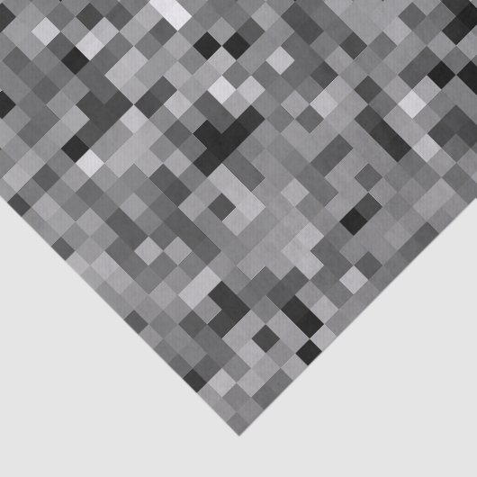 Black Pixel Mosaic Tissuepapier (Detail)