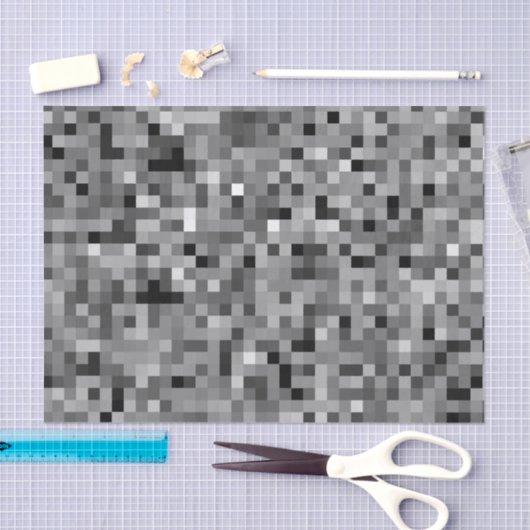 Black Pixel Mosaic Tissuepapier (Craft)