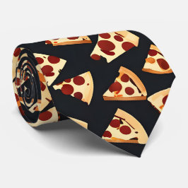 Black Pizza Slices Stropdas