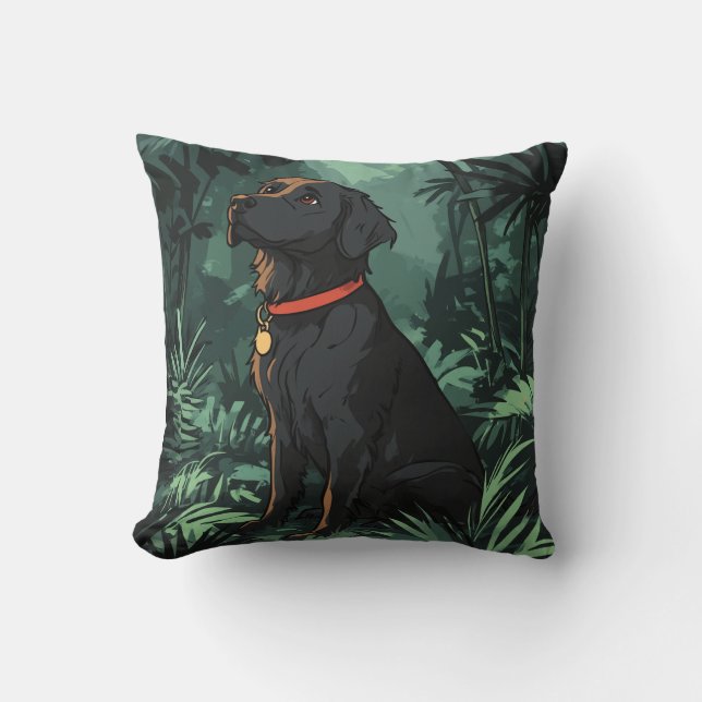 Black Placoted Retriever MoJo Pillow Kussen (Voorkant)