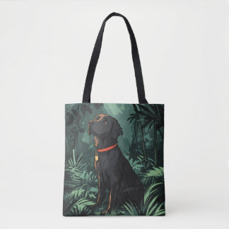 Black Placoted Retriever Tote Bag