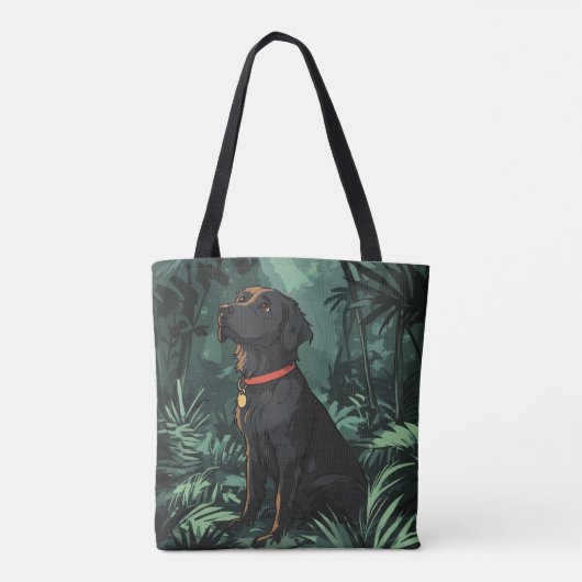 Black Placoted Retriever Tote Bag (Achterkant)