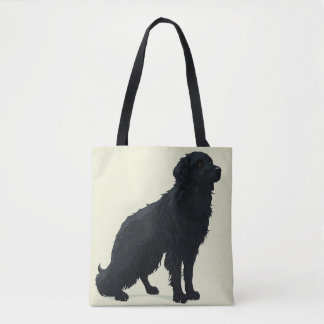 Black Placoted Retriever Tote Bag