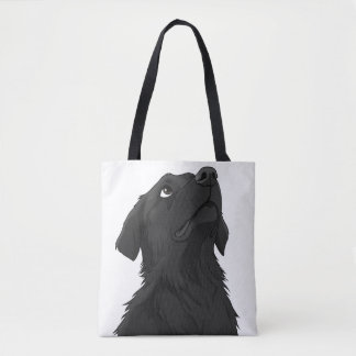 Black Placoted Retriever Tote Bag