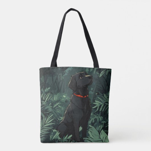 Black Placoted Retriever Tote Bag (Achterkant)