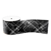 Black Plaid Christmas Trees Pattern Grosgrain Lint (Spoel)