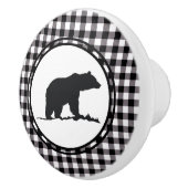 Black Plaid Keramische Knop (Rechts)