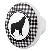 Black Plaid Keramische Knop (Rechts)