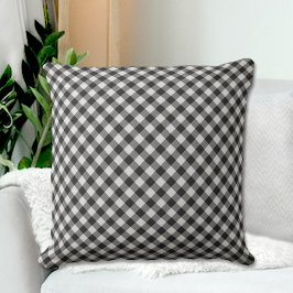Black Plaid Pattern Throw Pillow Kussen