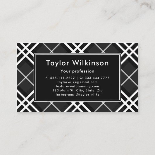 Black Plaid Visitekaartje (Achterkant)