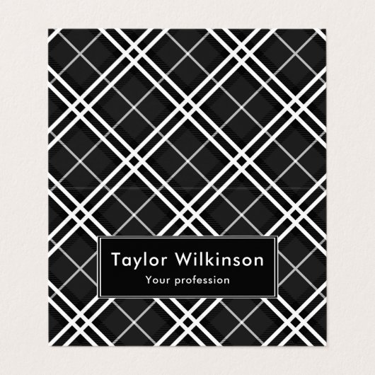 Black Plaid Visitekaartje (Buitenkant ongevouwen)