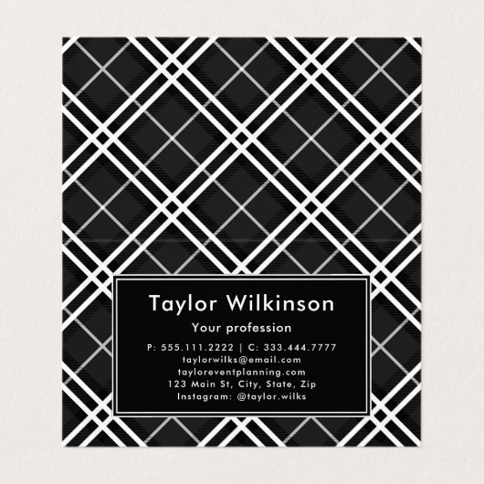 Black Plaid Visitekaartje (Binnenkant ongevouwen)